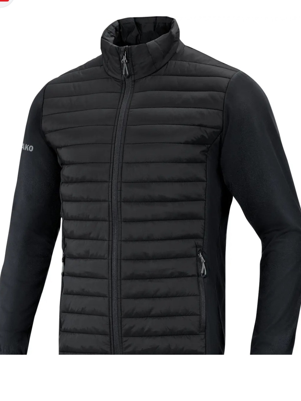 Jako Hybrid Premium Mens Black Insulated Fitted Coat Sport Lightweight Jacket